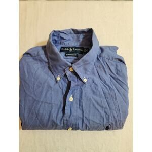 Ralph Lauren Shirt Mens 15 32 / 33 Medium Blue Pony Long Sleeve Preppy Cotton